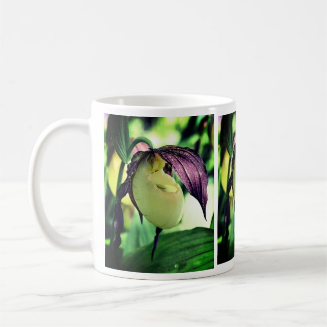 Vit Dam-haltig, orchid-blomma Kaffemugg (Vänster)