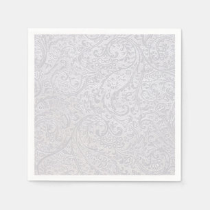 Vit Damask Pappersservett
