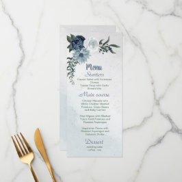 vit dammig blå och marin blomma grön meny