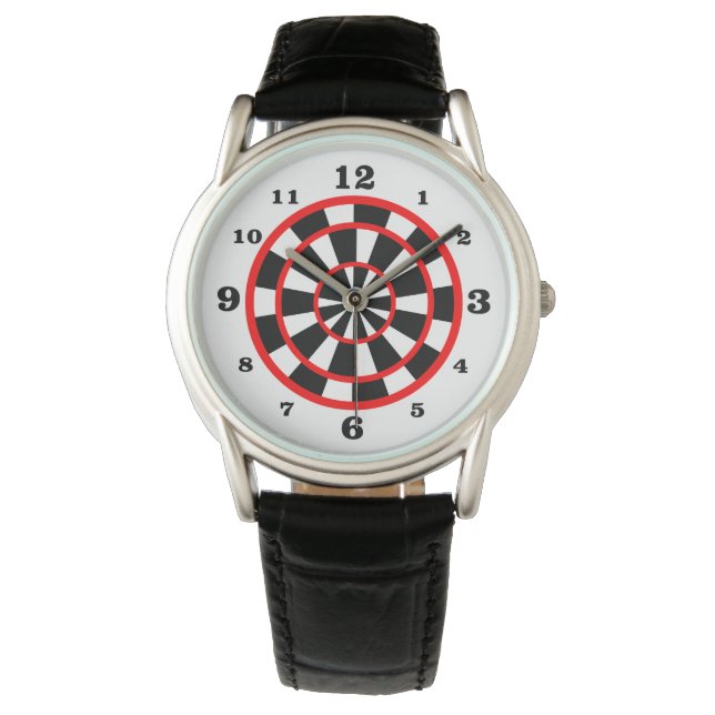 Vit Dartboard Stil numrerad Armbandsur (Framsida)
