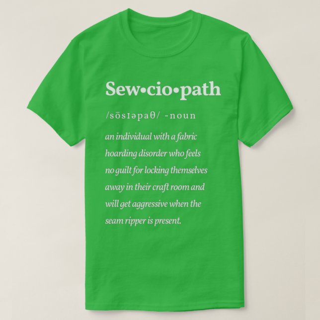 Vit definition av sewciopath t shirt (Design framsida)