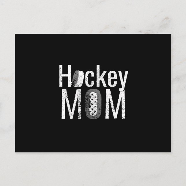 Vit design i Hockey Mamma Vykort (Framsida)