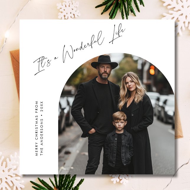 Vit Det är ett underbart julfotfoto Julkort (Skapare uppladdad)