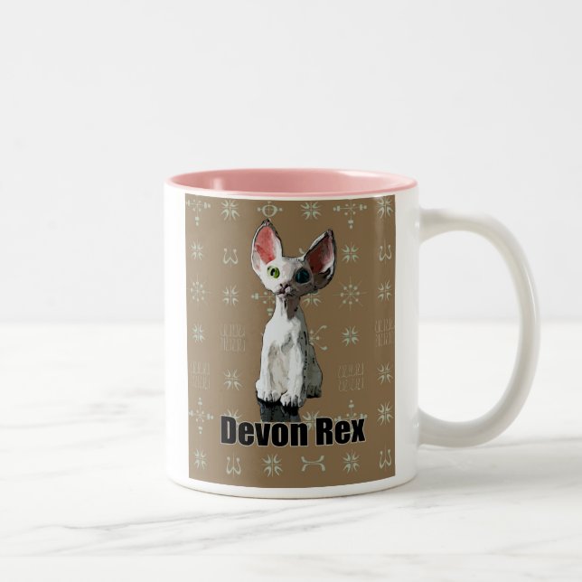 Vit Devon Rex Två-Tonad Mugg (Höger)