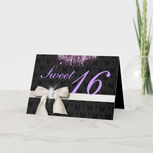 Vit Diamond Bow Sweet 16 Kort