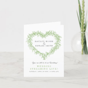 Vit direktström för grönten för vinterbröllop meddelande