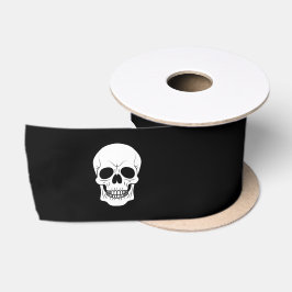 Vit dödskallehuvud på svart enkel modern Halloween