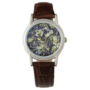 Vit Dogwood Flower-Blommar Personlig Armbandsur