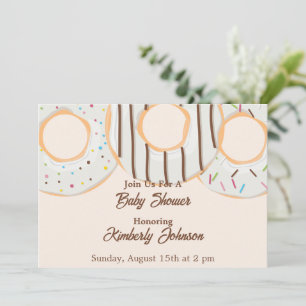 Vit Donut Delight Baby Shower-inbjudan Inbjudningar