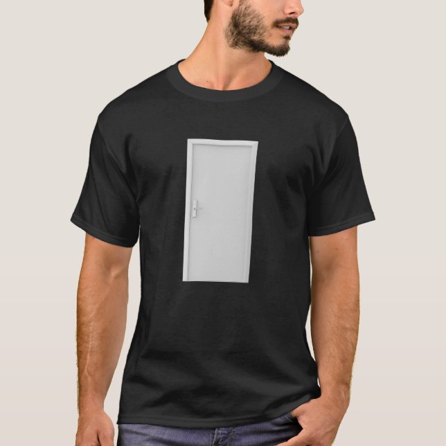 Vit dörr med smart dörrlås t shirt (Framsida)