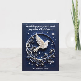 Vit Dove av fredens Faux Papercraft Jul Helgkort