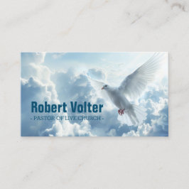 Vit Dove i den kristna pastorn Blå himmel Visitkort
