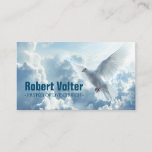 Vit Dove i den kristna pastorn Blå himmel Visitkort