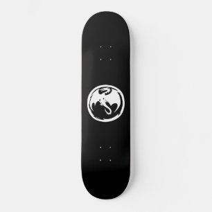 Vit Dragon-skateboard Mini Skateboard Bräda 18,5 Cm