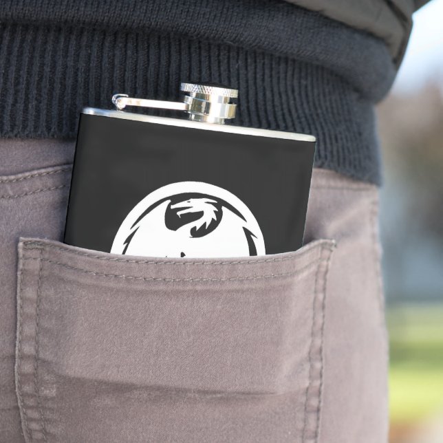 Vit Dragon svart omslagen kolv Fickplunta (In Situ)