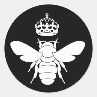 Vit drottning Bee-Logotyp.. är du drottning Bee? Runt Klistermärke