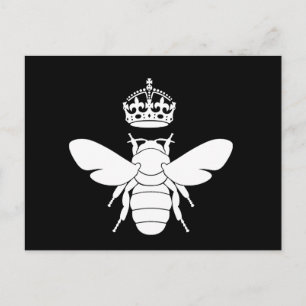 Vit drottning Bee-Logotyp.. är du drottning Bee? Vykort