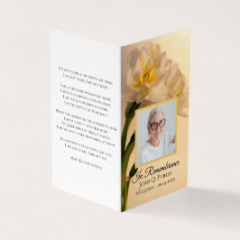 Vit Dubbla Daffodil Flowers Funeral Prayer Visitkort
