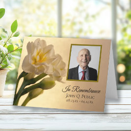 Vit Dubbla Daffodils Tack Funeral Sympathy Kort