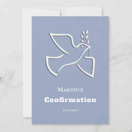 vit duva blå bakgrund konfirmation inbjudningar