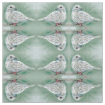 Vit duva i Gräs Pastel Art Mönster