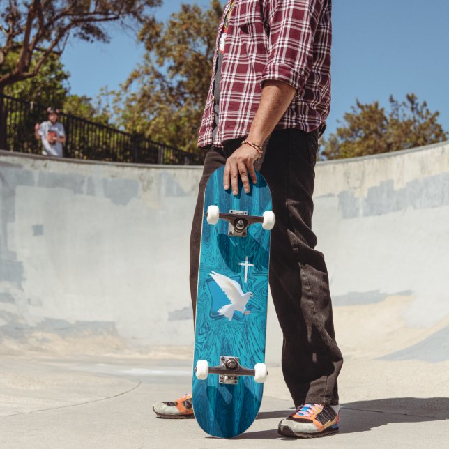 Vit duva mini skateboard bräda 18,5 cm (Utomhus 2)