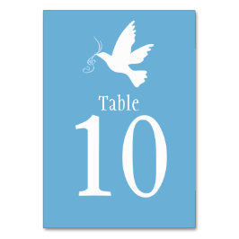 Vit duvfågel bröllop eller bordsnummer