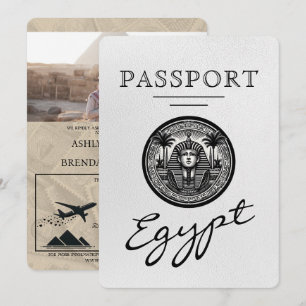 Vit egyptisk passkontrakt inbjudan