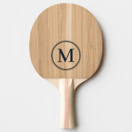 Vit Ek Trämonogram Pingisracket
