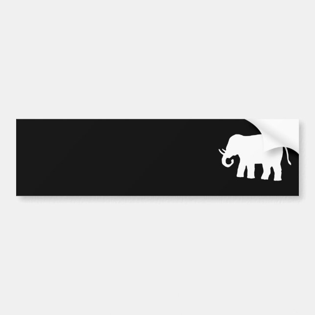Vit elefant bildekal (Framsidan)