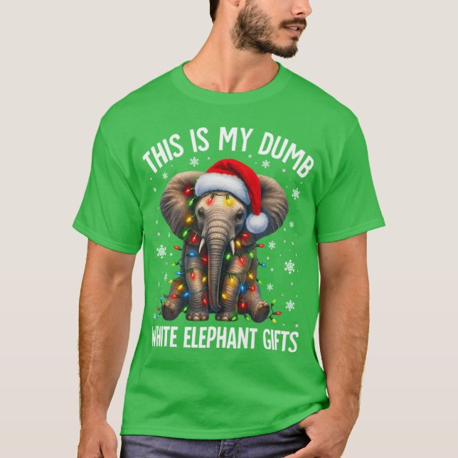 Vit Elefant För Pyjamas Under 15 20 T Shirt (Framsida)