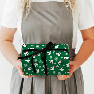Vit Elefant Jul (Grön) Presentpapper