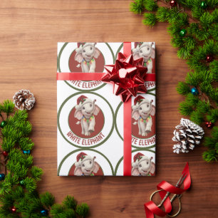 Vit Elefant Jul Presentpapper
