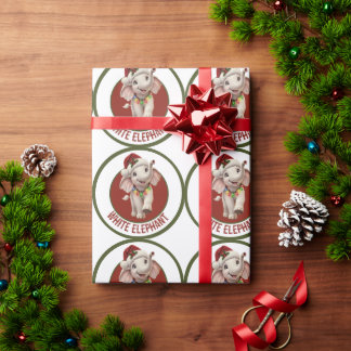 Vit Elefant Jul Presentpapper