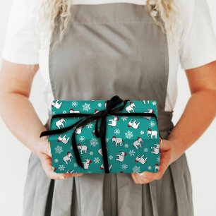 Vit Elefant Jul (Teal) Presentpapper
