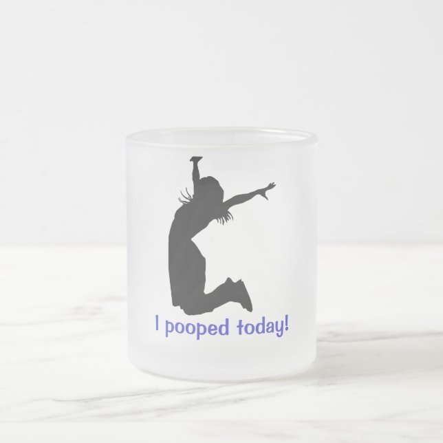 Vit elefant Julklapp JAG BAJSADE IDAG Frostad Glasmugg (Center)