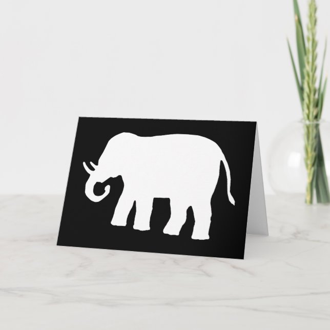 Vit elefant kort (Framsida)