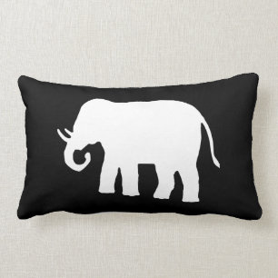 Vit elefant lumbarkudde