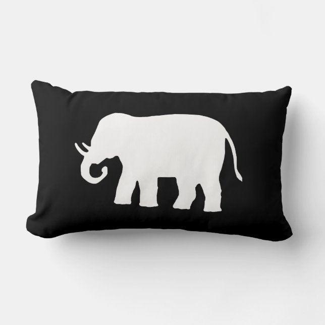Vit elefant lumbarkudde (Framsida)