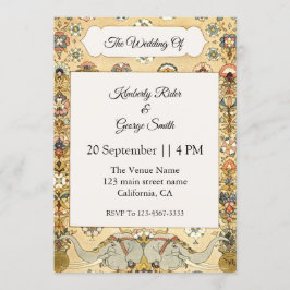 Vit elefant på inbjuden invigning till indisk Ram Inbjudningar