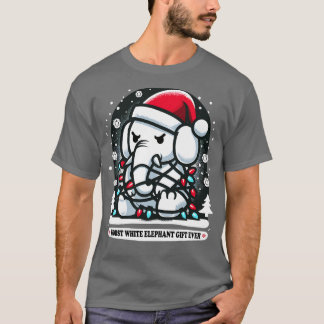Vit elefantgåva som är värst någonsin upp i julkla t shirt