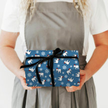 Vit elefantjul (blå) Papper inkapsling