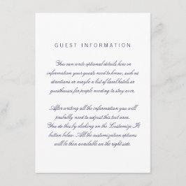 Vit Elegant bröllop-inmatningskort Tilläggskort