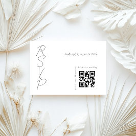 Vit Elegant bröllop QR-kod OSA Kort