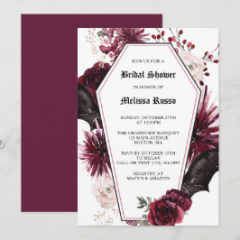 Vit Elegant Gothic Ro Coffin Möhippa Inbjudningar