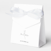 Vit Elegant Minimalistisk Botanisk Bröllop