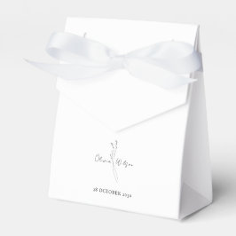Vit Elegant Minimalistisk Botanisk Bröllop Presentaskar
