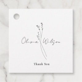 Vit Elegant Minimalistisk Botanisk Gåvor Etiketter