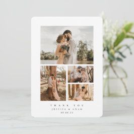 Vit Elegant - minst 4 foto-Bröllop-plattor Tack Kort