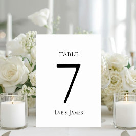 Vit Elegant Modern Formell Bröllpsfont Bordsnummer